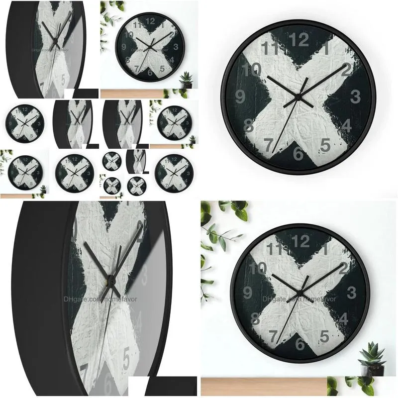 x marks the time wall clock modern clock for office decor