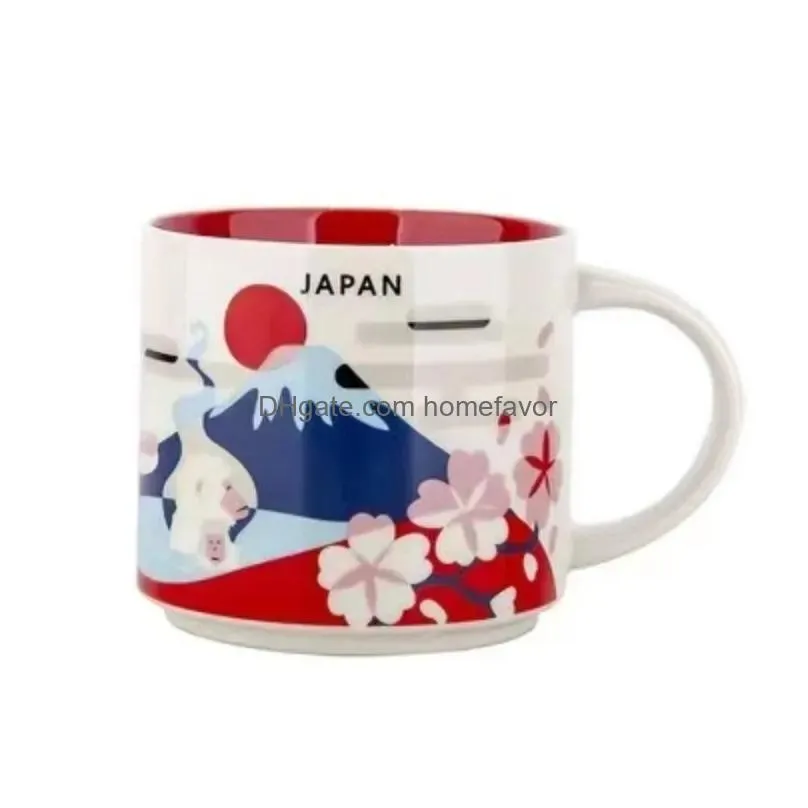 14oz capacity ceramic starbucks city mug japan cities coffee mug cup with original box japan city