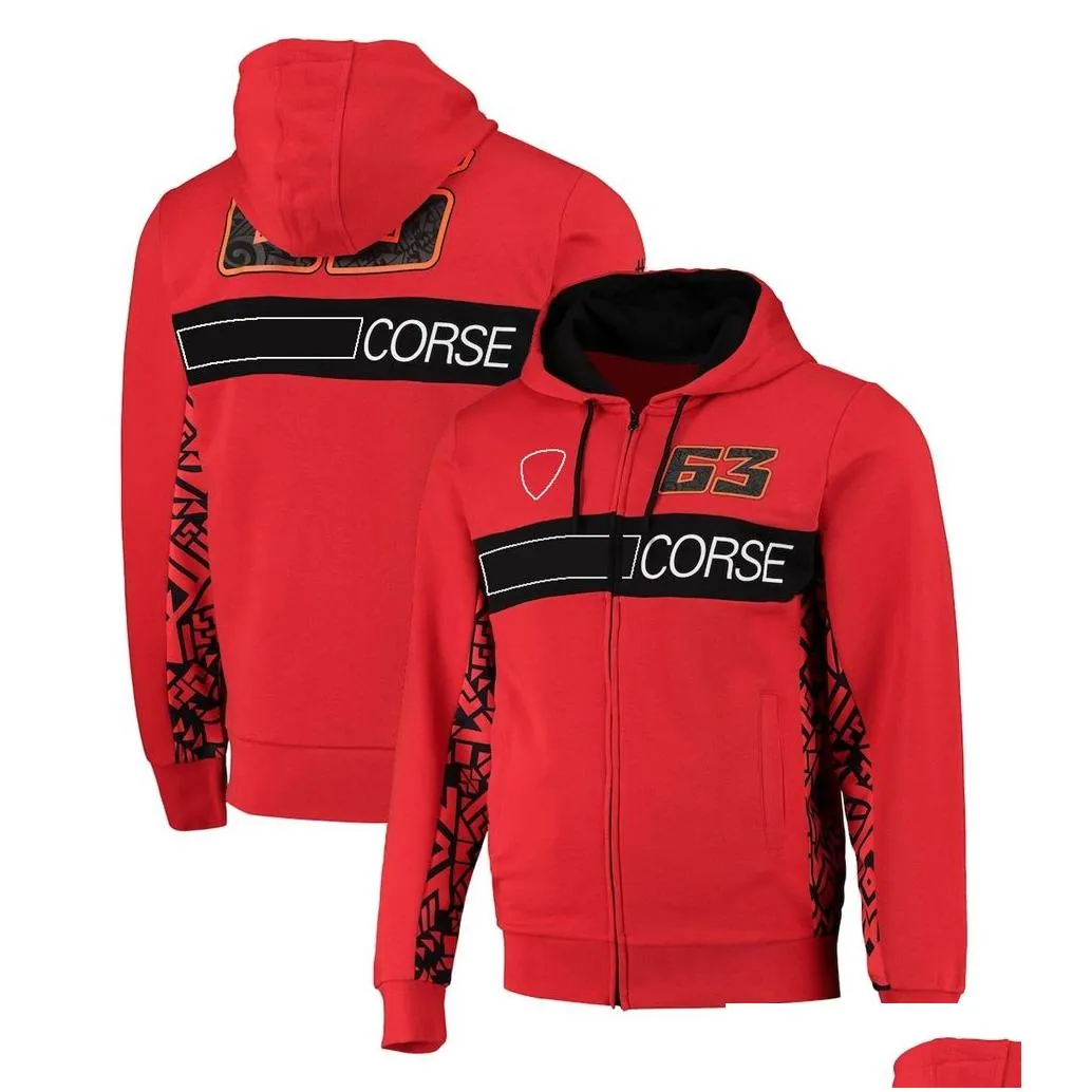 moto racing team 2023 full zipper hoodie black motocross men`s hooded sweatshirt jacket motorcycle riding warm windproof jacket