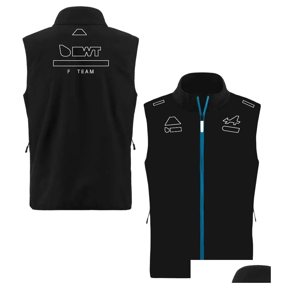 2023 f1 racing zipper vest jacket new formula 1 team sleeveless jackets same fans plus size casual sweatshirt tops jersey custom