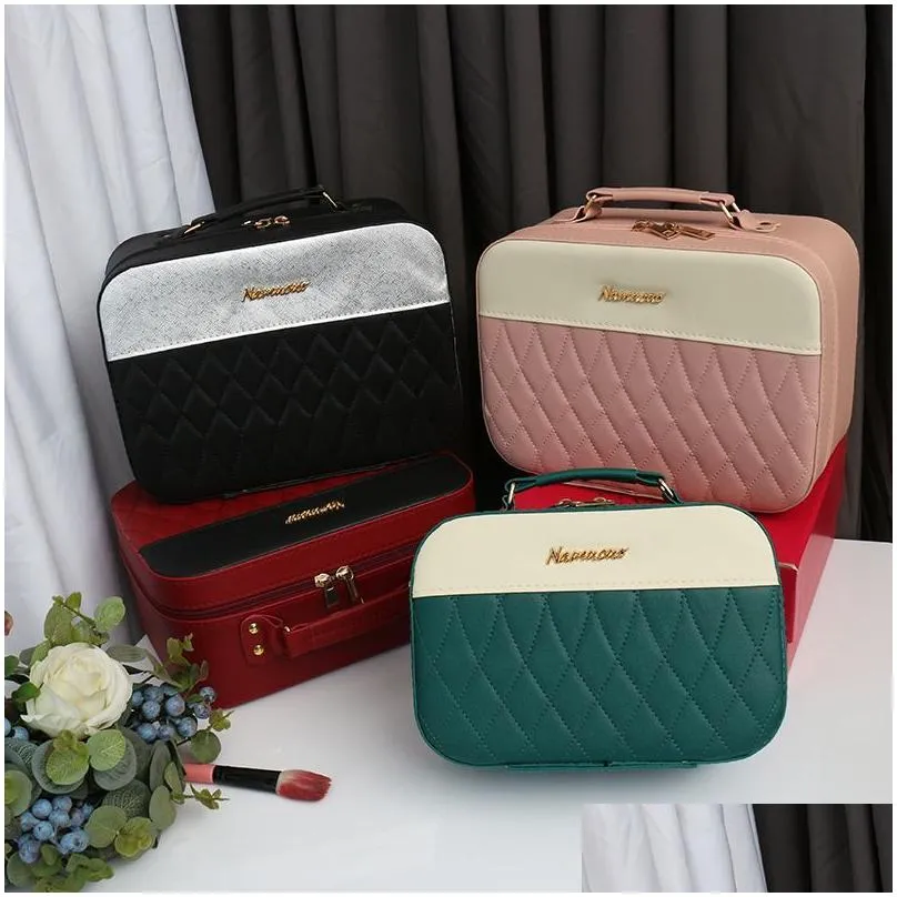 23 brand luxury women`s cartoon new style makeup bag large capacity small size portable toiletries desktop storage box o5yg#