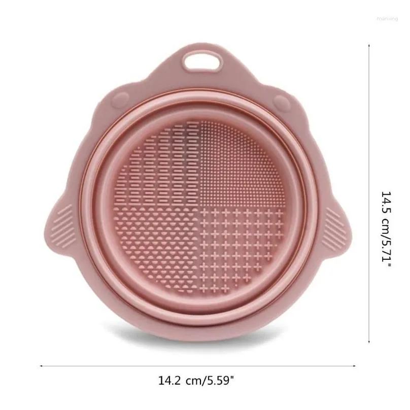 makeup brushes cleaner mat silicone cleaning bowl scrubber portable washing tool