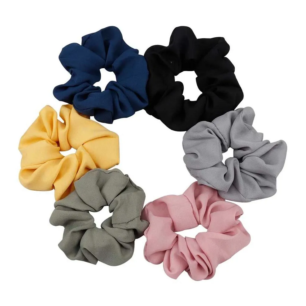 on sale 1pcs new large hair bows scrunchies silk ponytail holder hair accessories elastic bands bowknot scrunchy gum