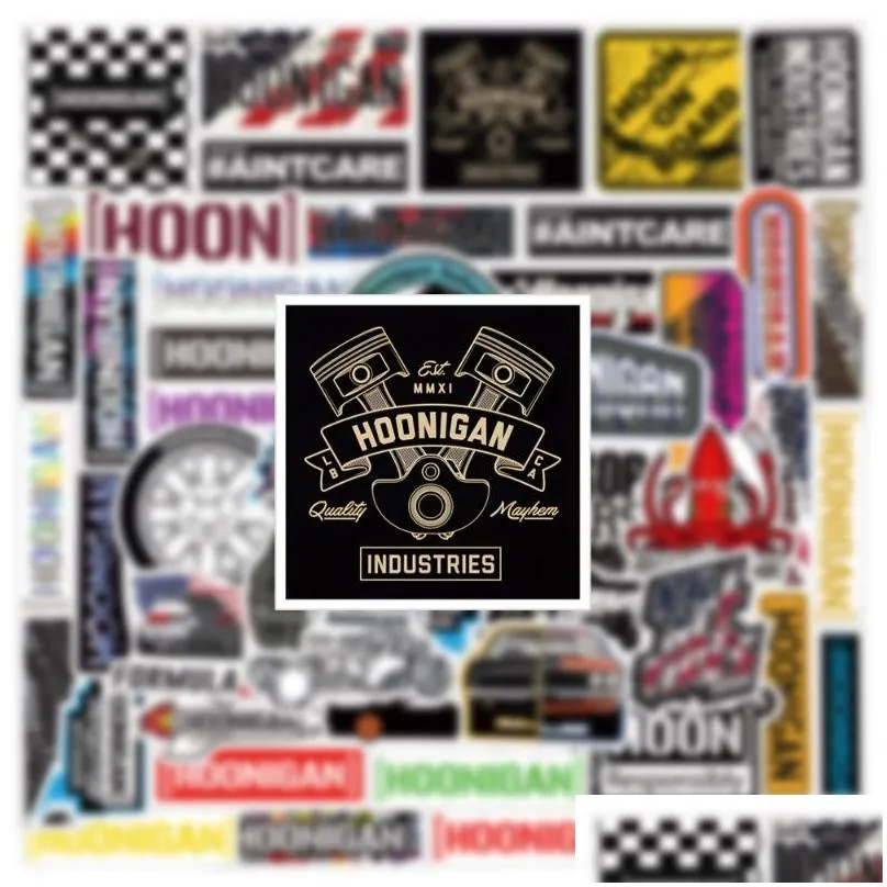 52pcs hoonigan stickers hoonigancar jdm racing car graffiti stickers for diy luggage laptop skateboard motorcycle bicycle sticker