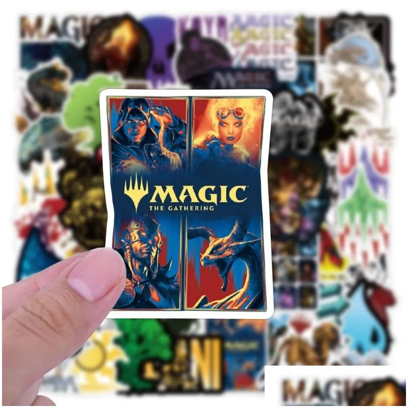 50pcs/lot hot mtg stickers new magic the gathering game cartoon graffiti sticker trunk guitar water cup car sticker waterproof