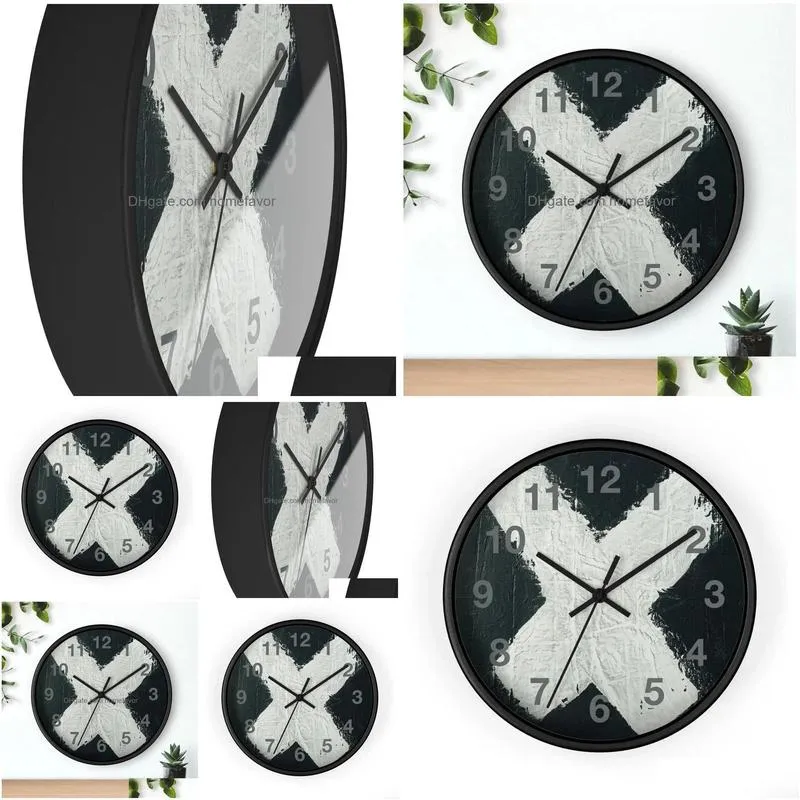 x marks the time wall clock modern clock for office decor