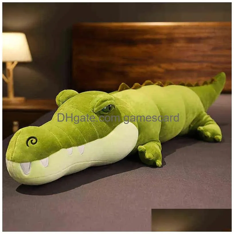 Stuffed & Plush Animals 80-180Cm Simation Clogodile P Toys Stuffed Soft Animals Long Pillow Doll Home Decoration Gift For Children Dro Dh1W5