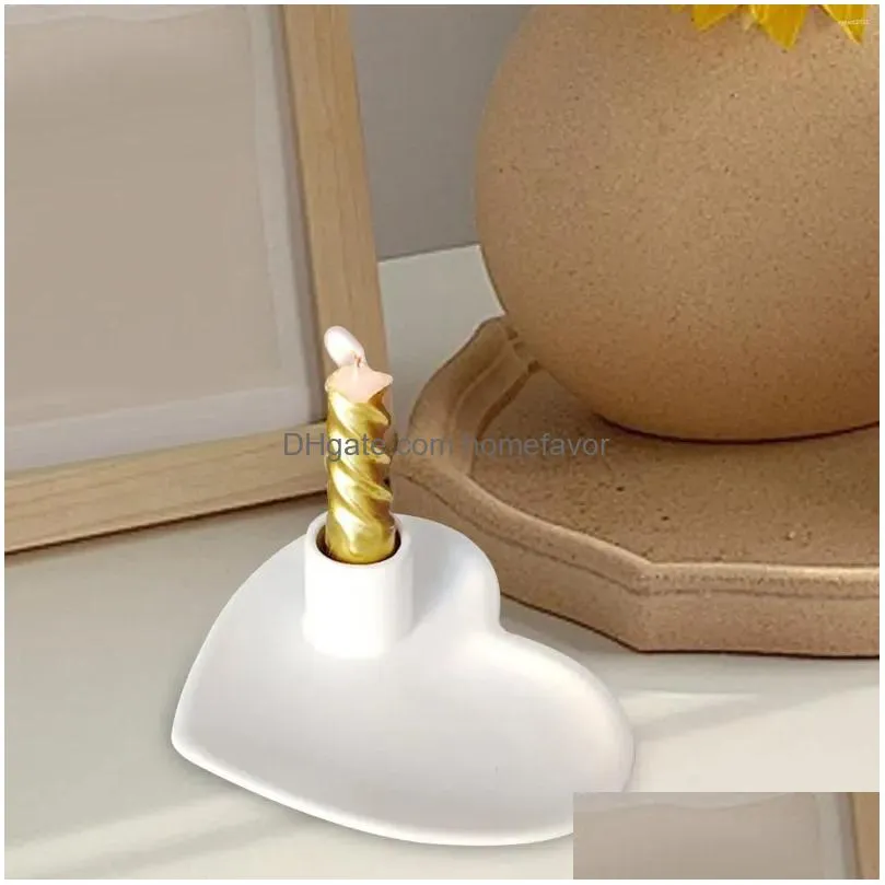 candle holders ceramic candlestick home taper holder tray heart candelabra for wedding christmas livingroom diameter 2.2cm mantel