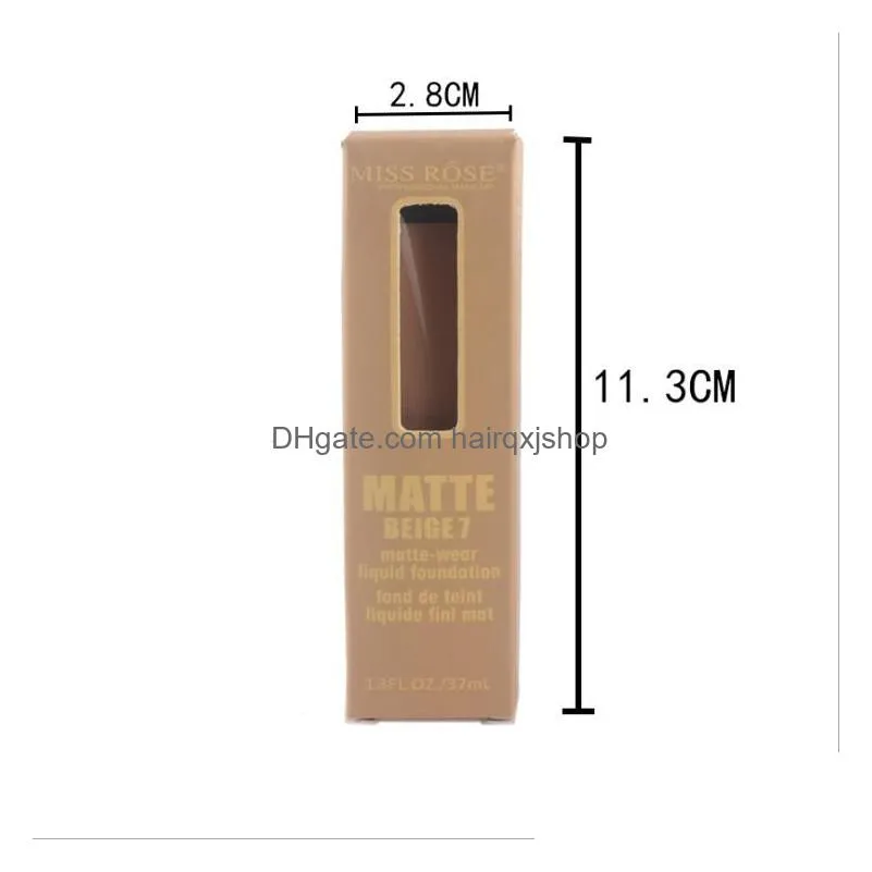 Concealer Miss Rose Base Matte Liquid Foundation Makeup Waterproof Face Concealer Cosmetics Long-Lasting Make Up Liquida Vloeibare Dro Dhoix