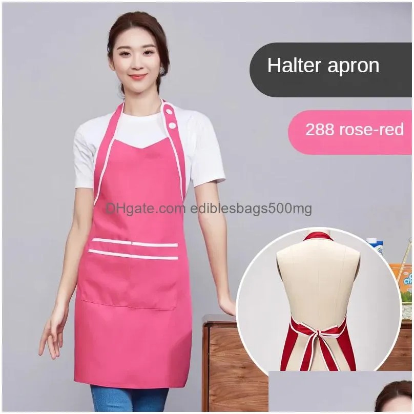 aprons hanging neck anti-dirty wear-resistant beautician work clothes apron maternal child nail shop housekeeping cleaning female bib