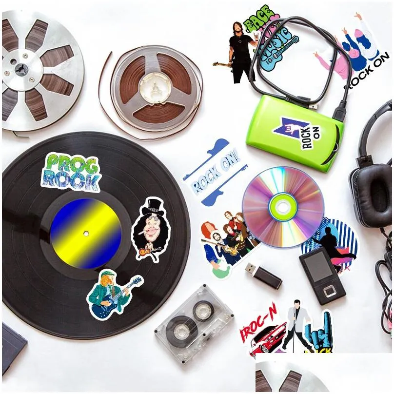 50pcs/lot retro rock band music punk graffiti stickers guitar skateboard laptop luggage motorcycle diy decal stickers