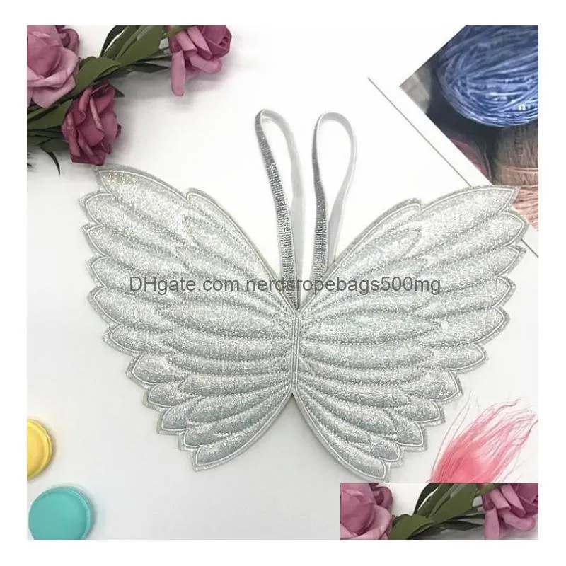 Party Favors Kids Girls Glitter Wing Dress Up Cosplay Fairy Gradient Color Butterfly Wings Sliver Christmas Gift Present Drop Deliver Dhnrh