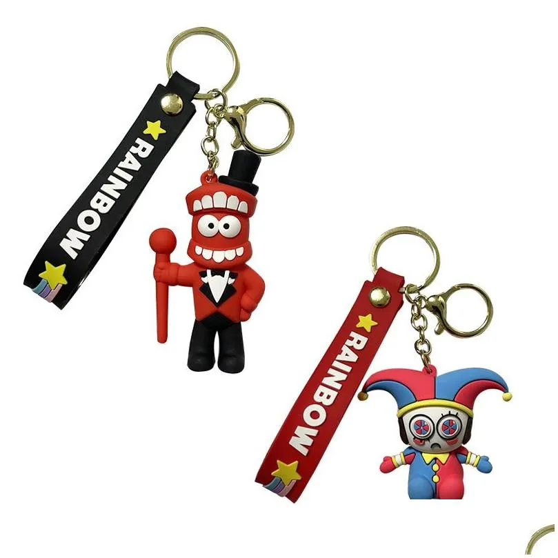 magical digital circus pomni jax silicone cartoon toy keychain doll filling toy children`s christmas gift