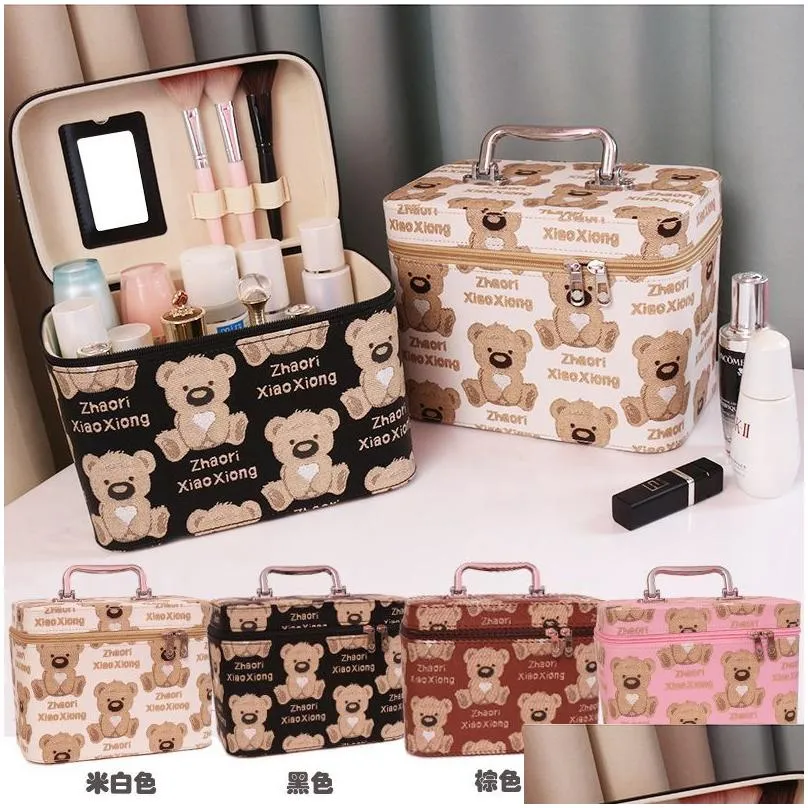 23 brand luxury women`s cartoon new style makeup bag large capacity small size portable toiletries storage box p1ee#