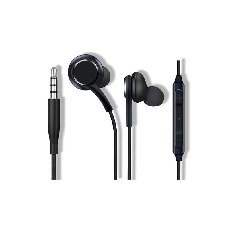 oem quality in-ear earphones 3.5mm stereo headset earbuds headphone with remote control mic for samsung s10 s9 s10e s8 box package