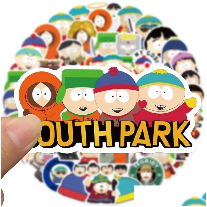 50pcs south park cartoon figure stickers graffiti kids toy skateboard phone laptop luggage sticker decals