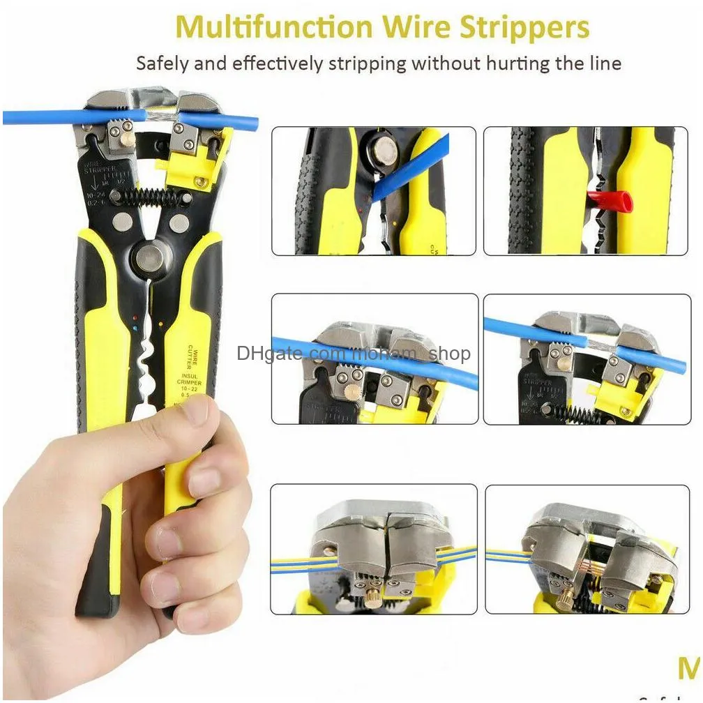 professional automatic wire striper cutter stripper crimper pliers 5 in 1multifunctional wire stripper shear crimping pliers elect3600