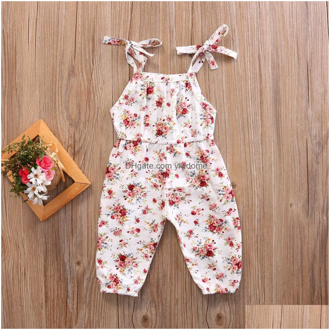 Rompers Wholesale Born Infant Baby Girl Floral Print Romper Sleeveless Jumpsuit Outfits Sunsuit Toddler Summer Clothes 230525 Drop De Dhu7R