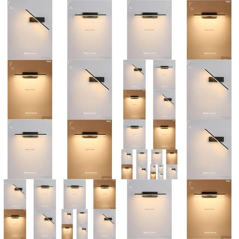 wall lamp led bedside headboard book lights for reading lighting 30cm black white aluminum rotating angle sconces