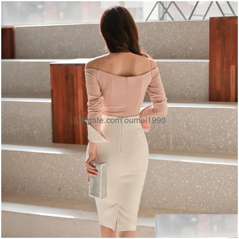 Skirts Plus Size Office Ladies High Waist Bow White Women Pencil Skirt Y Hip Package Femme Work Business Women13508199 Drop Delivery Dh6Sj