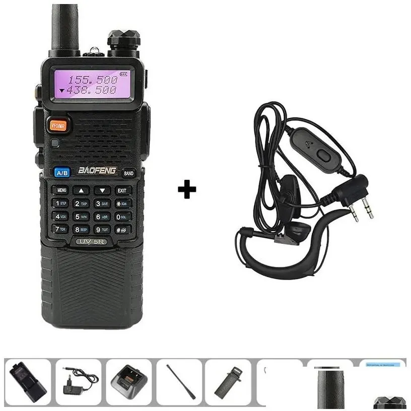 walkie talkie uv-5r baofeng long range enlarge 3800mah 8w dual puv 5r ham radio uv5ra two way for hunting drop delivery dhs3m