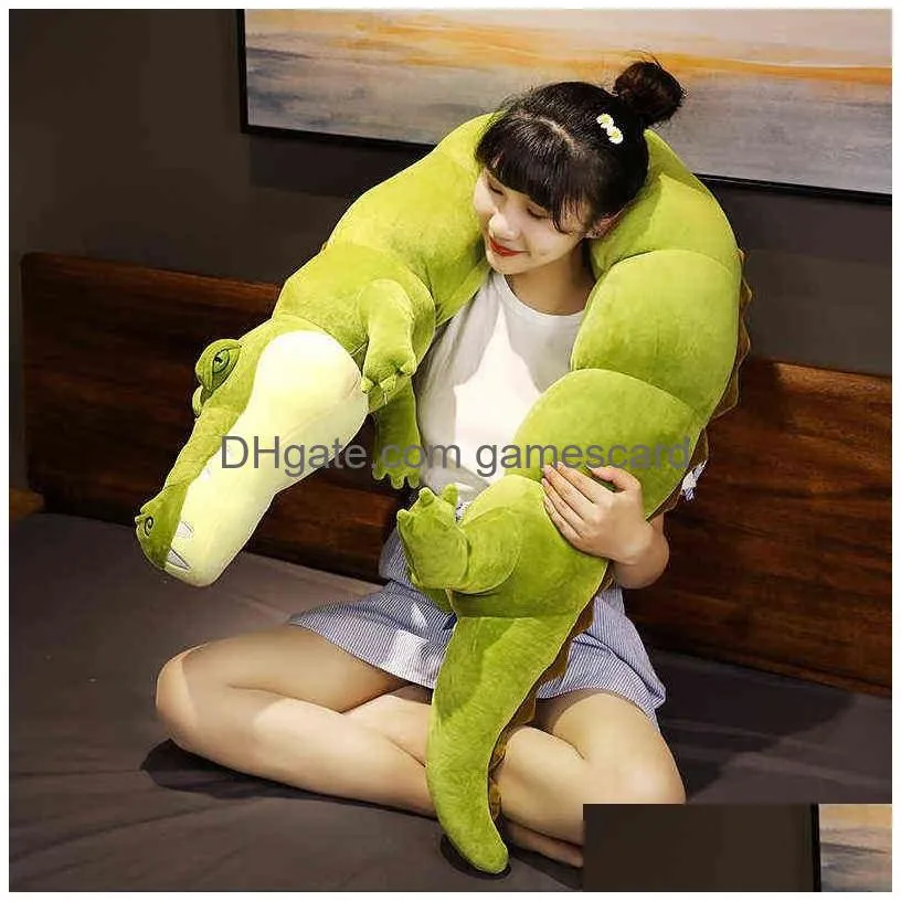 Stuffed & Plush Animals 80-180Cm Simation Clogodile P Toys Stuffed Soft Animals Long Pillow Doll Home Decoration Gift For Children Dro Dh1W5
