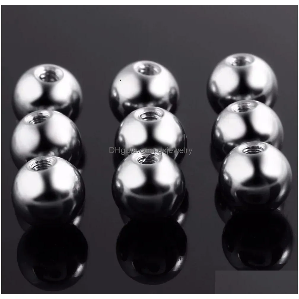 Nose Rings & Studs 50Pcslot 16G 14G Screw Balls Accessories Body Jewelry Rings Lip Nipple Pircings Eyebrow Piercings Stretcher 240311 Dhkd1