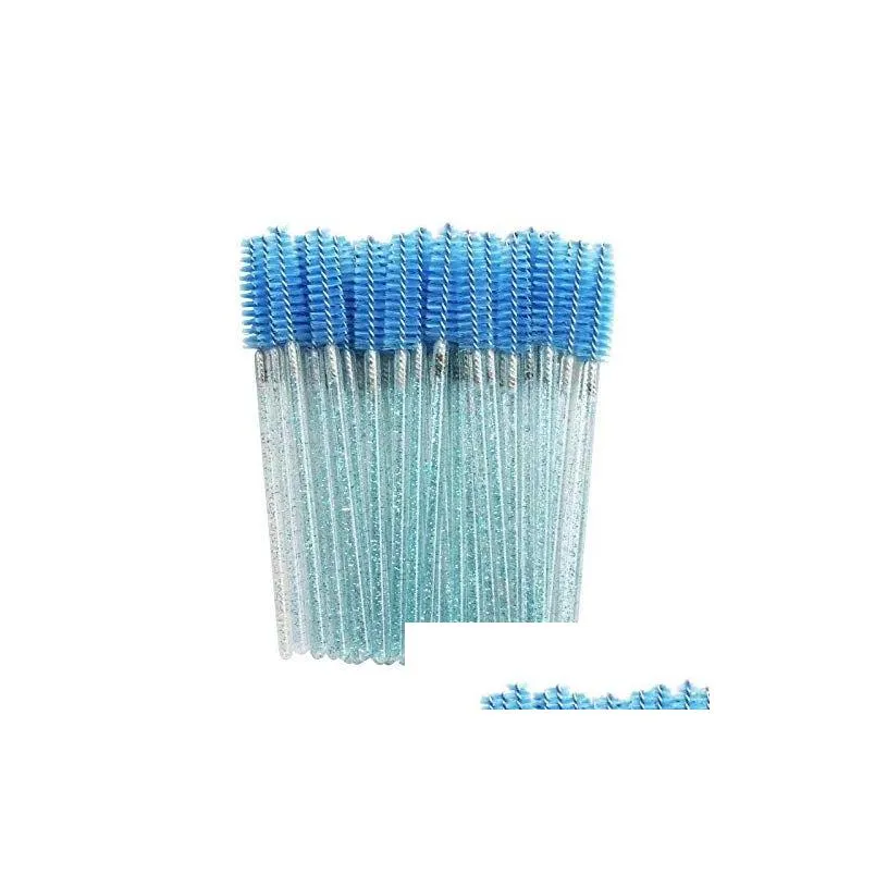 janyuu crystal eyelashes brush 1000 pcs diamond handle brush mascara wands applicator cosmetic disposable make up brushes