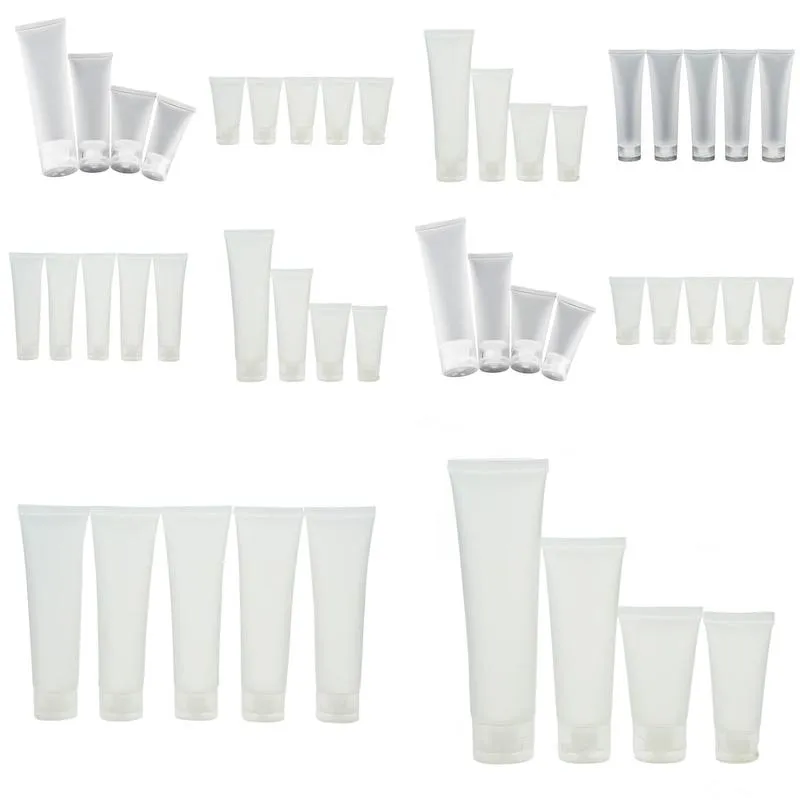 wholesale- travel empty clear tube cosmetic cream lotion containers refillable bottles 20ml/ 30ml/ 50ml/ 100ml 5pcs/lot