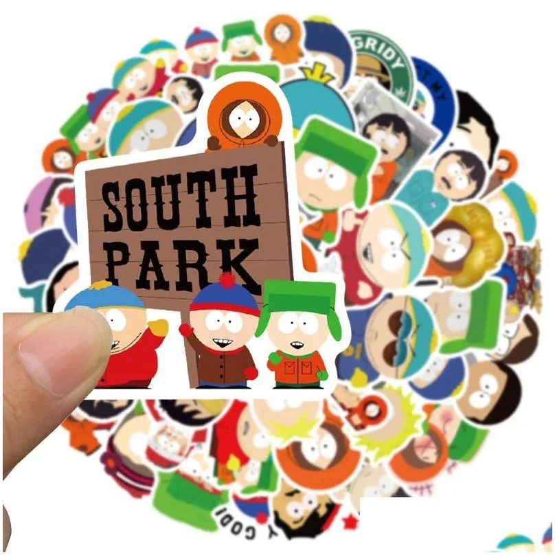 50pcs south park cartoon figure stickers graffiti kids toy skateboard phone laptop luggage sticker decals