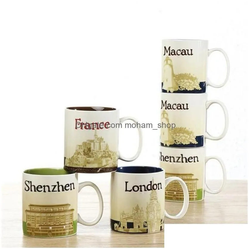 14oz capacity ceramic starbucks city mug british cities coffee mug cup with original box england city250e