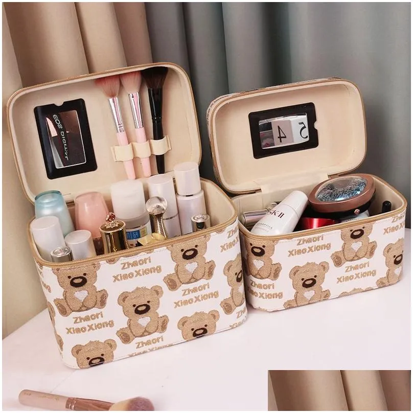 23 brand luxury women`s cartoon new style makeup bag large capacity small size portable toiletries storage box p1ee#