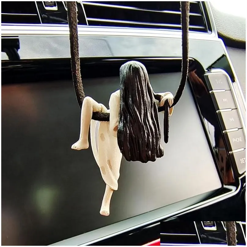 interior decorations car decoration accessories sadako pendant hanging female ghost rear view mirror auto ornamentinterior