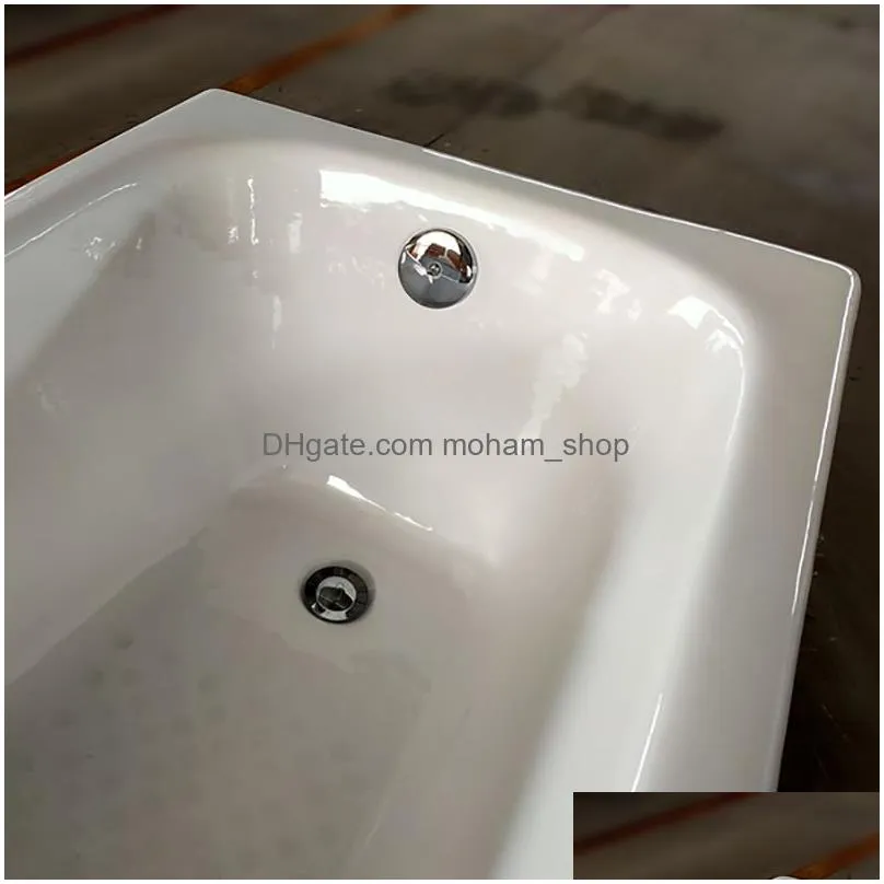 single person square bathtub with cast iron embedded bathtub in bathroom for household use