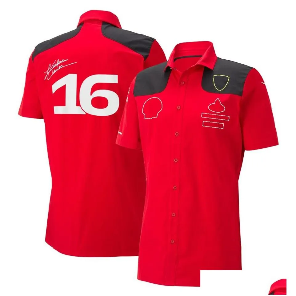 2023 new f1 t-shirt men`s polo shirts formula 1 red team short sleeve t-shirts summer f1 racing clothing jersey custom