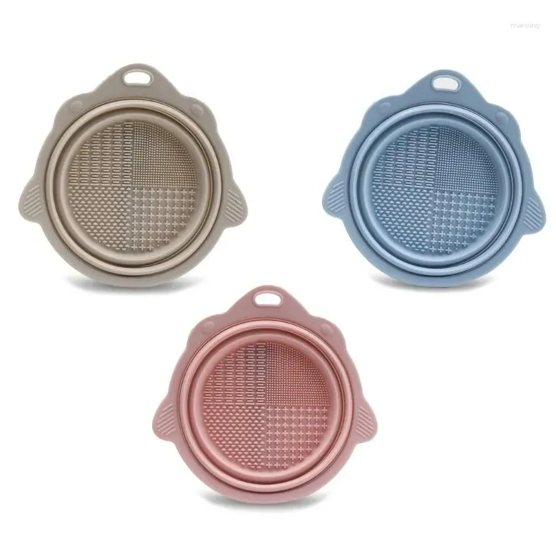 makeup brushes cleaner mat silicone cleaning bowl scrubber portable washing tool