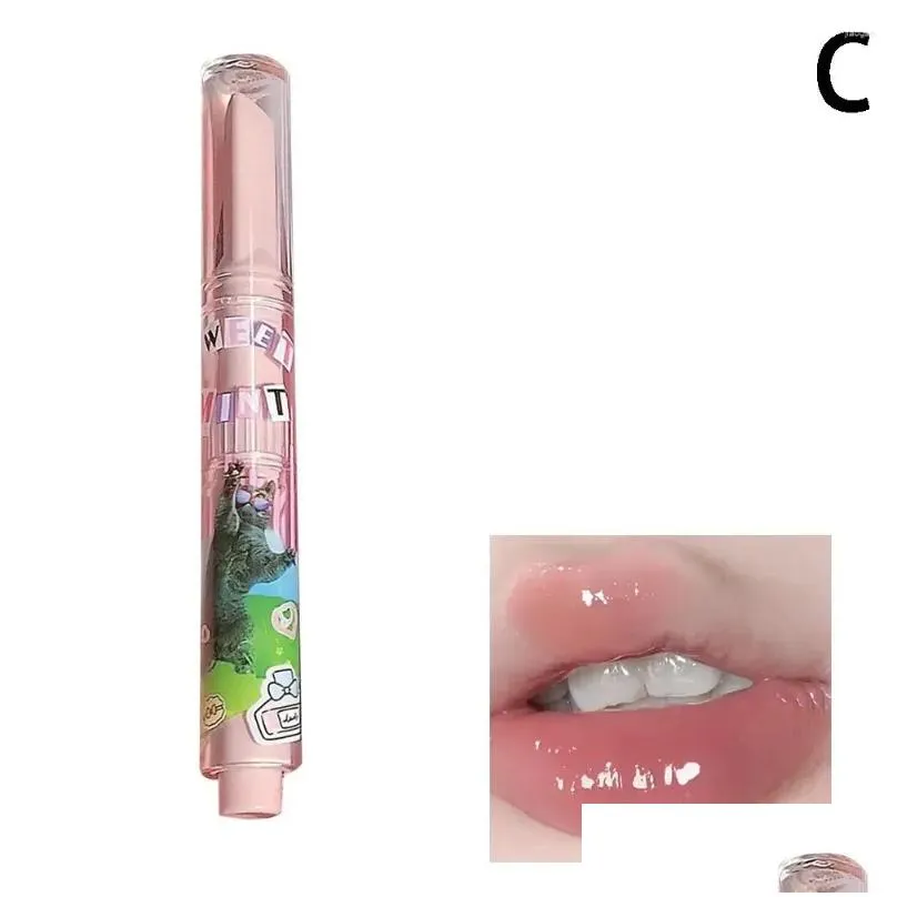 lip gloss flower love mirror water for women glossy glass heart shape lipstick waterproof crystal jelly plumper gl z3j2