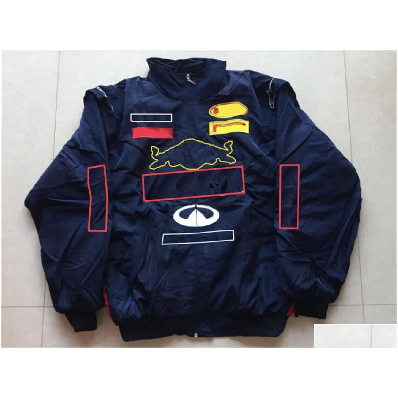 f1 team jacket racing jersey null men`s cycling pure cotton autumn and winter full embroidery nul l uniforms
