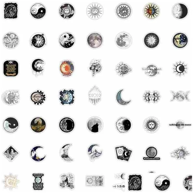 50pcs/lot retro greek mythology triple moon goddess stickers sun moon graffiti sticker for diy luggage laptop skateboard motorcycle bicycle