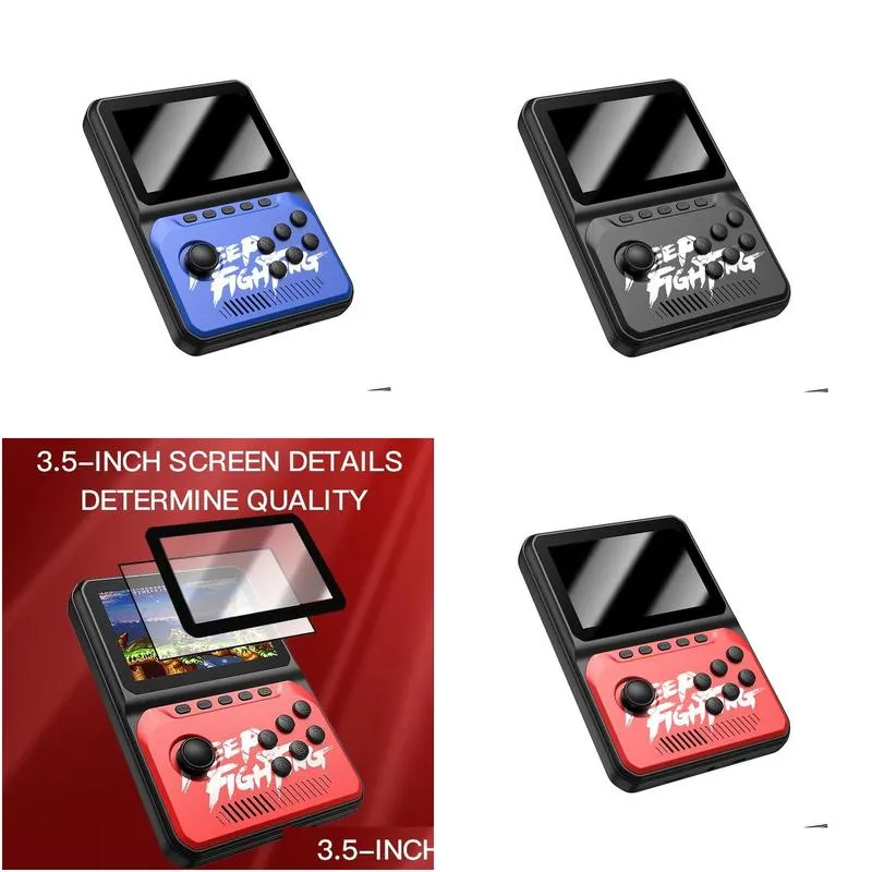 16 bit lcd portable game console, 3.5-inch pad player and 2700 retro game consoles in one for kids gift