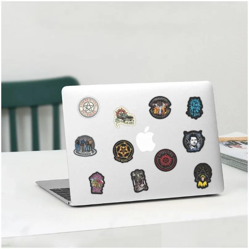 50pcs classic tv show supernatural sticker spn stickers for motorcycle notebook computer car diy children toy guitar refrigerator