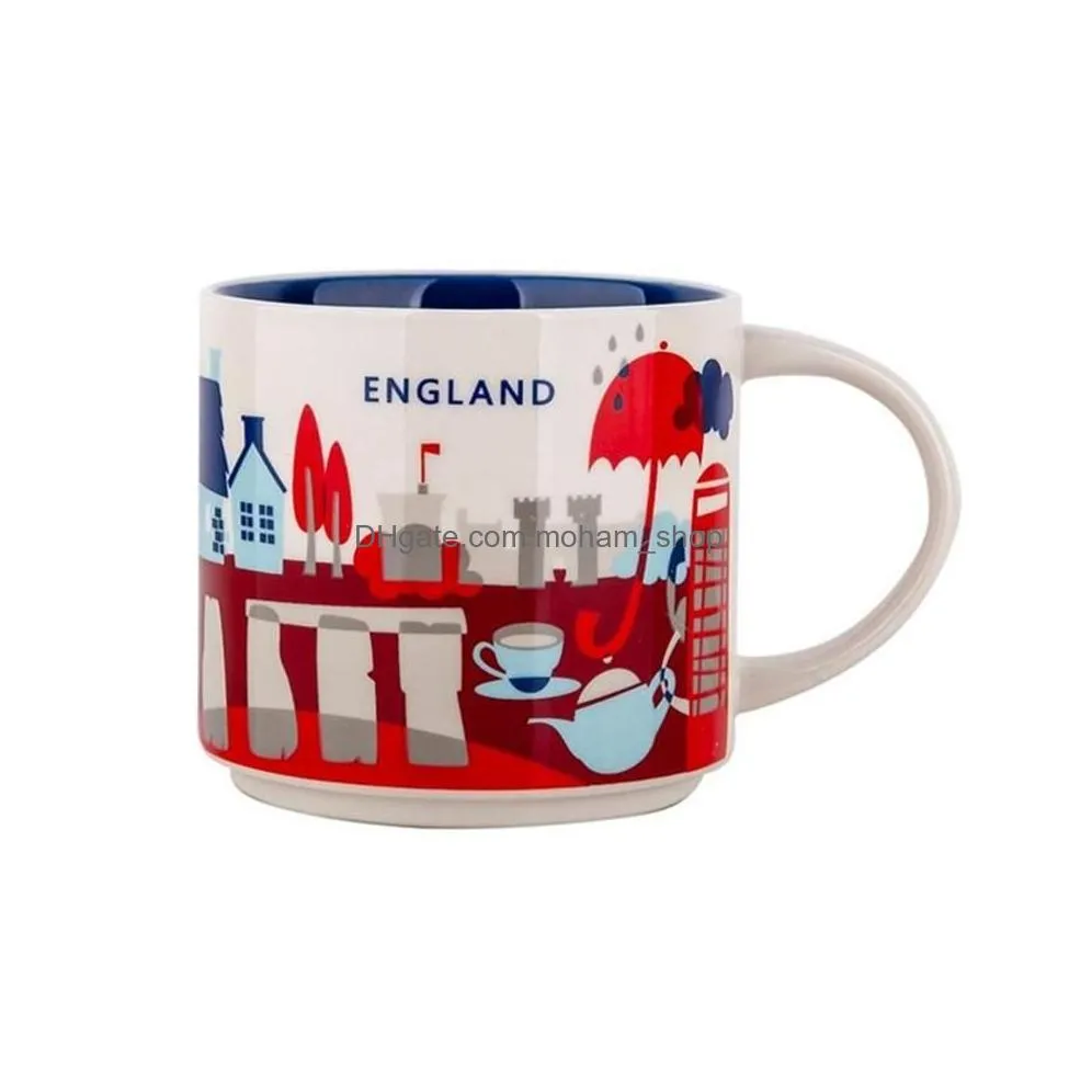 14oz capacity ceramic starbucks city mug british cities coffee mug cup with original box england city250e