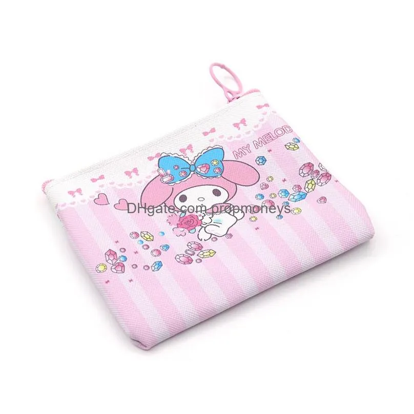Purse Fashion Kawaii Pink Purple Kuromi Melody Coin Purse Big Capacity Zipper Bag Accessories 3 Styles Drop Delivery Baby, Kids Matern Dhgif