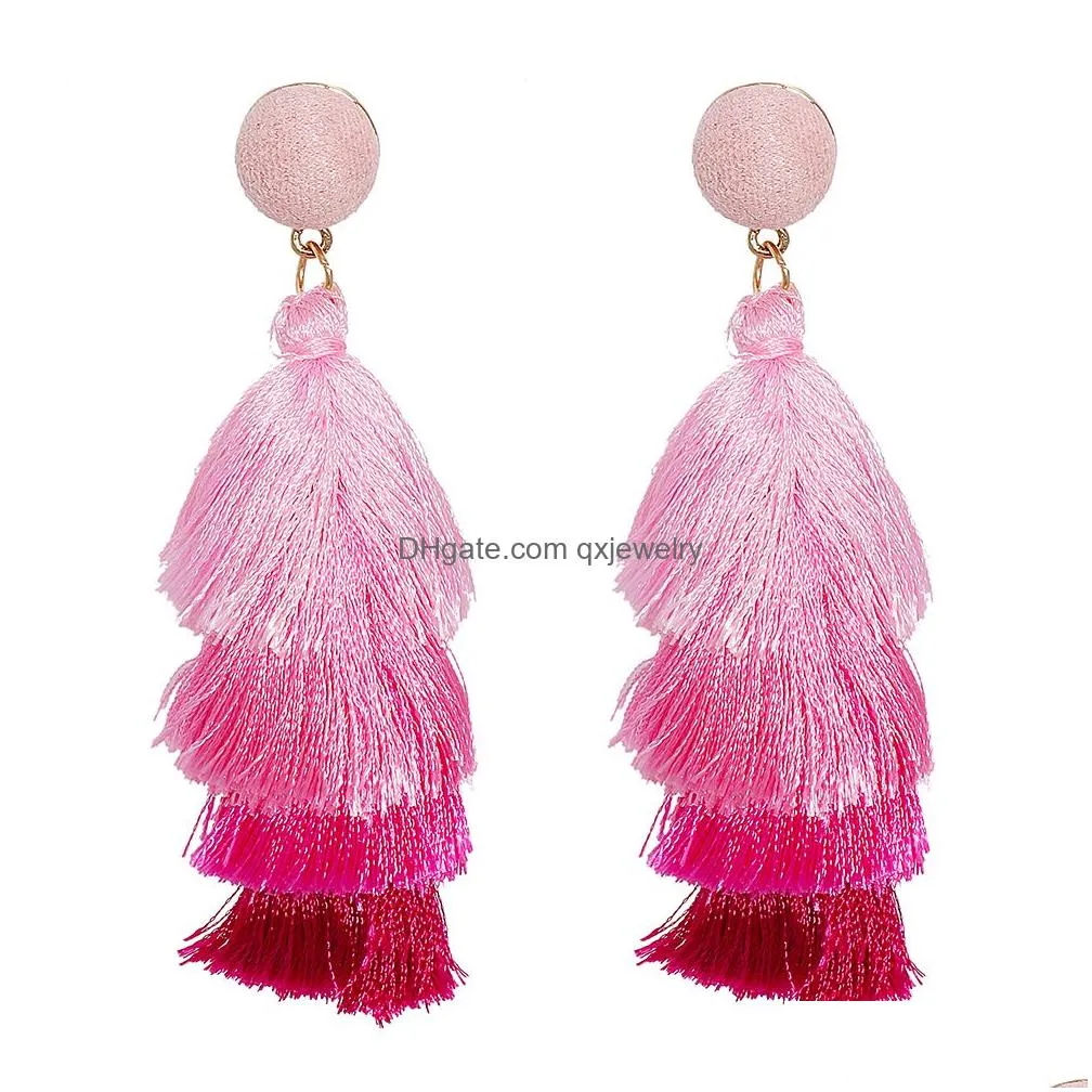 Dangle & Chandelier Dangle Chandelier Wholesale 48 Styles Statement Lovely Pink Series Crystal Tassel Drop Earrings For Women Girls F Dhyia