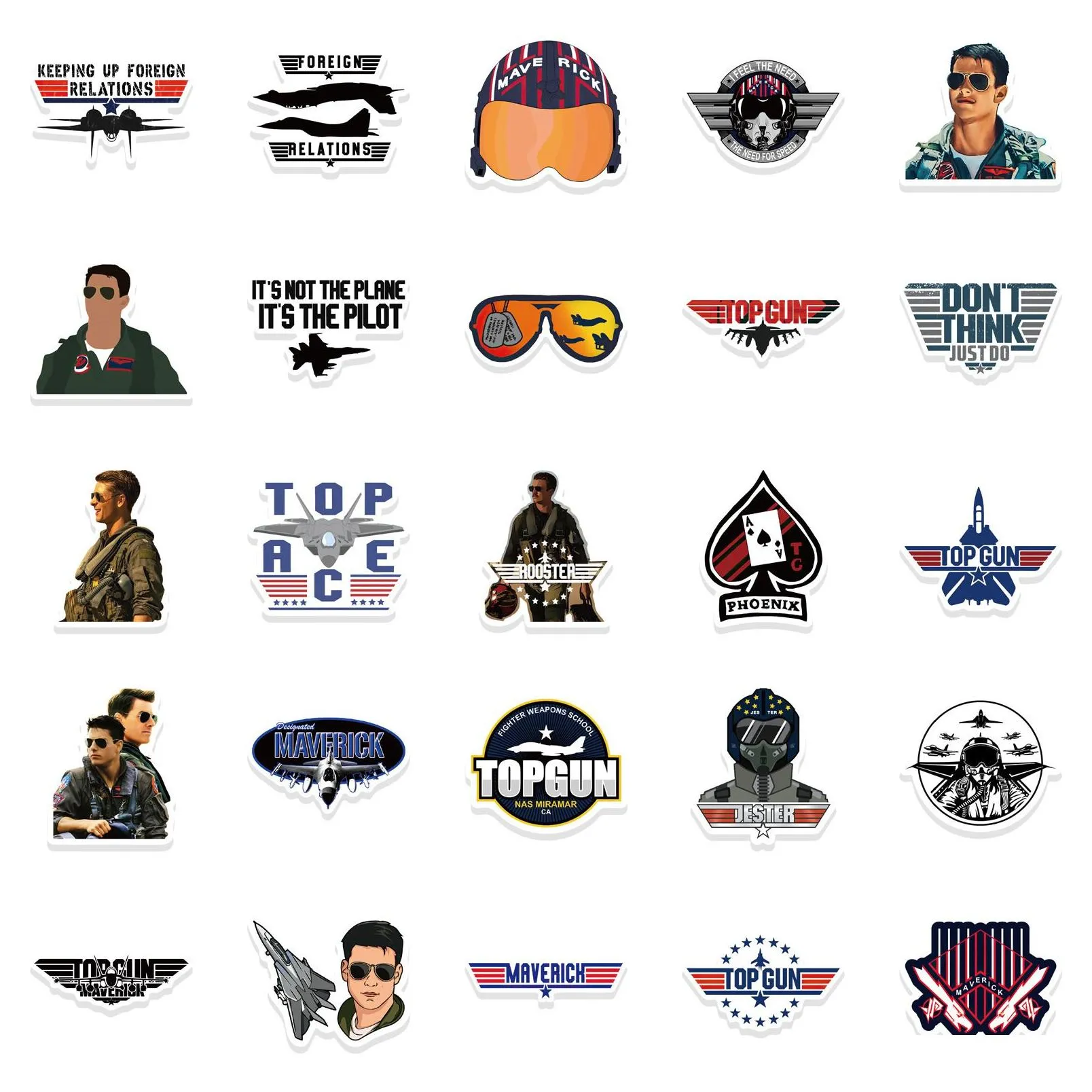 50pcs movie top gun maverick sticker tom cruise graffiti stickers for diy luggage laptop skateboard motorcycle bicycle stickers