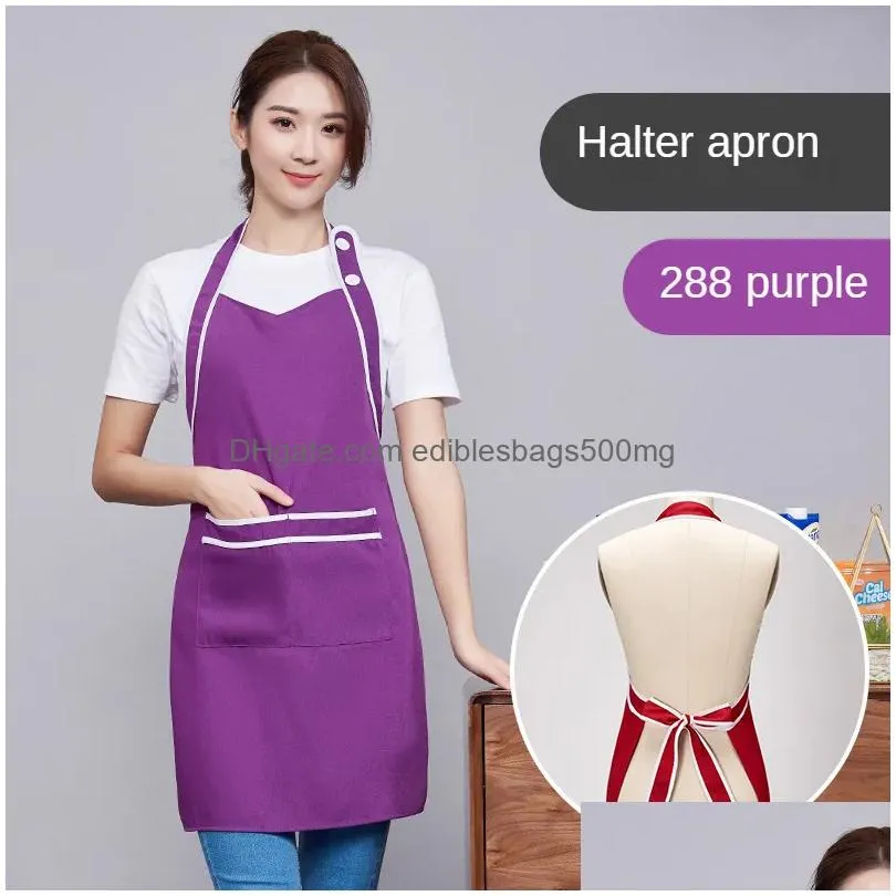 aprons hanging neck anti-dirty wear-resistant beautician work clothes apron maternal child nail shop housekeeping cleaning female bib