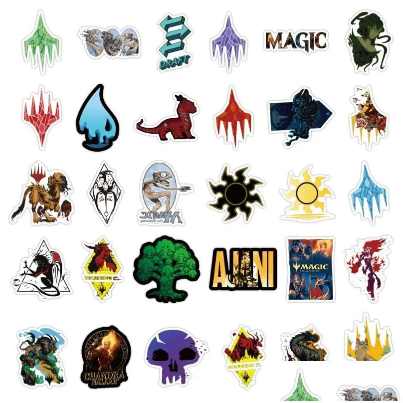 50pcs/lot hot mtg stickers new magic the gathering game cartoon graffiti sticker trunk guitar water cup car sticker waterproof