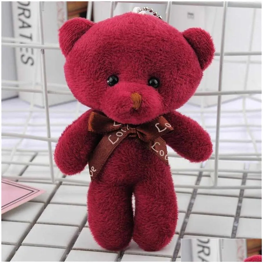 13cm teddy bear plush toy siamese doll toy small gift factory wholesale keychain pendant gifts for boyfriends