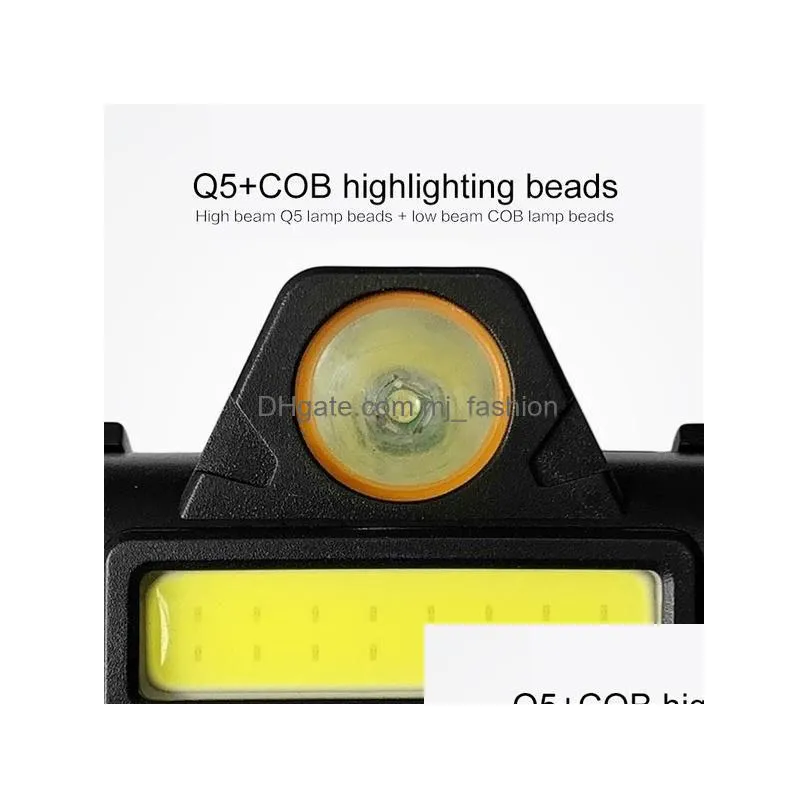 Fishing Accessories Portable Mini Powerf Led Headlamp Xpecob Usb Rechargeable Headlight Battery Waterproof Head Lamp Flashlight Cyclin Dhrha