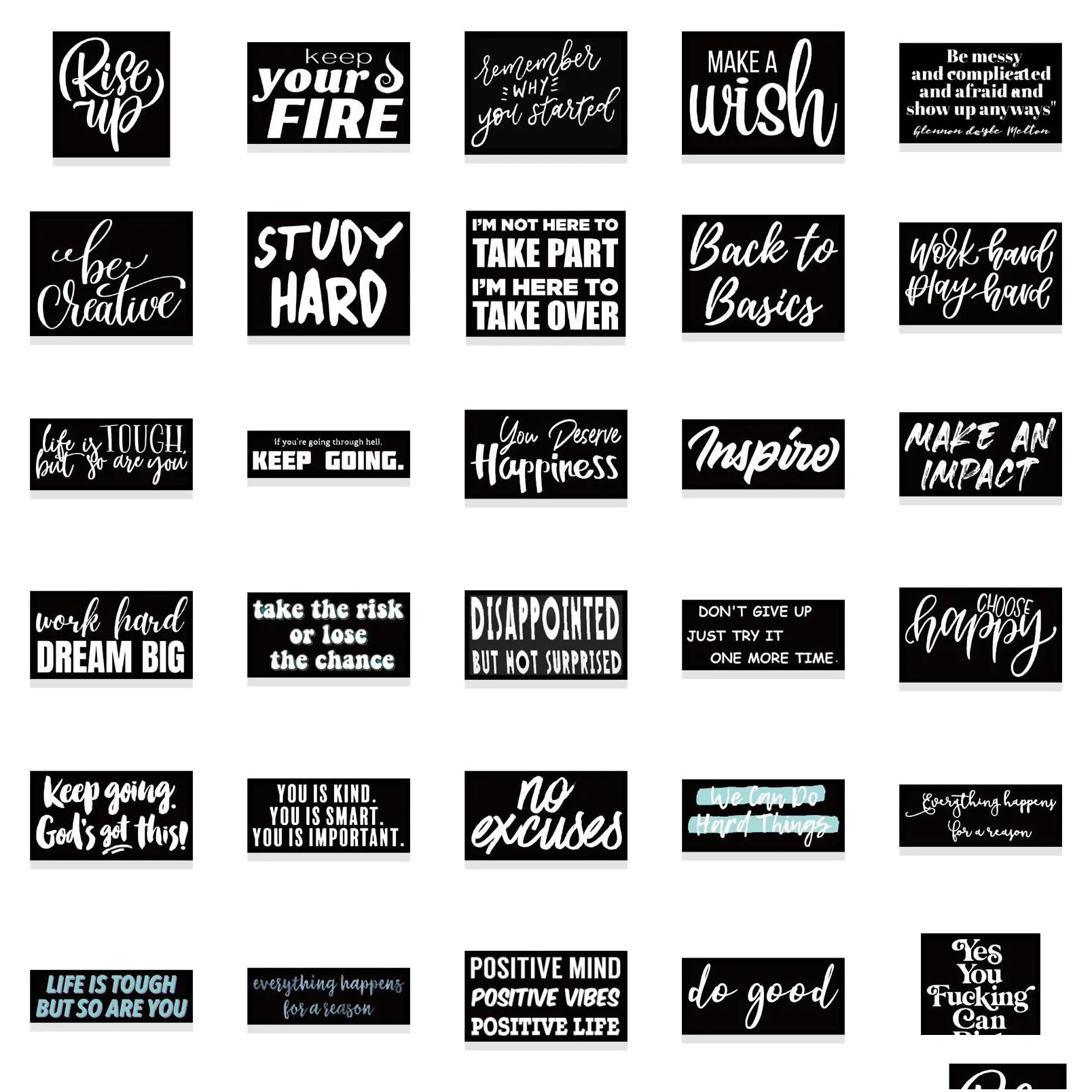 new sexy 61pcs black bottom inspirational english graffiti sticker wall sticker refrigerator laptop suitcase guitar diy classic